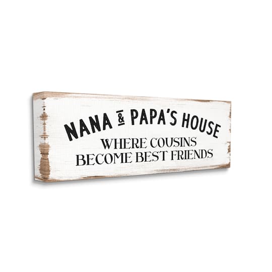 Stupell Industries Nana & Papa's House Greeting Traditional Family Canvas Wall Art